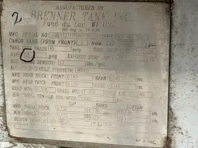 Used 1996 BRENNER _UNKNOWN_ Tanker Trailers Indiana US | Lakeshore Equipment Sales #1546571