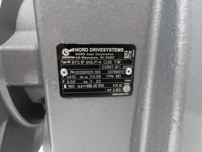 Nord SK873.1F-90LP/4 CUS TW Inline Gearmotor 74.29 Ratio 2Hp 23rpm 230/460V 3PH