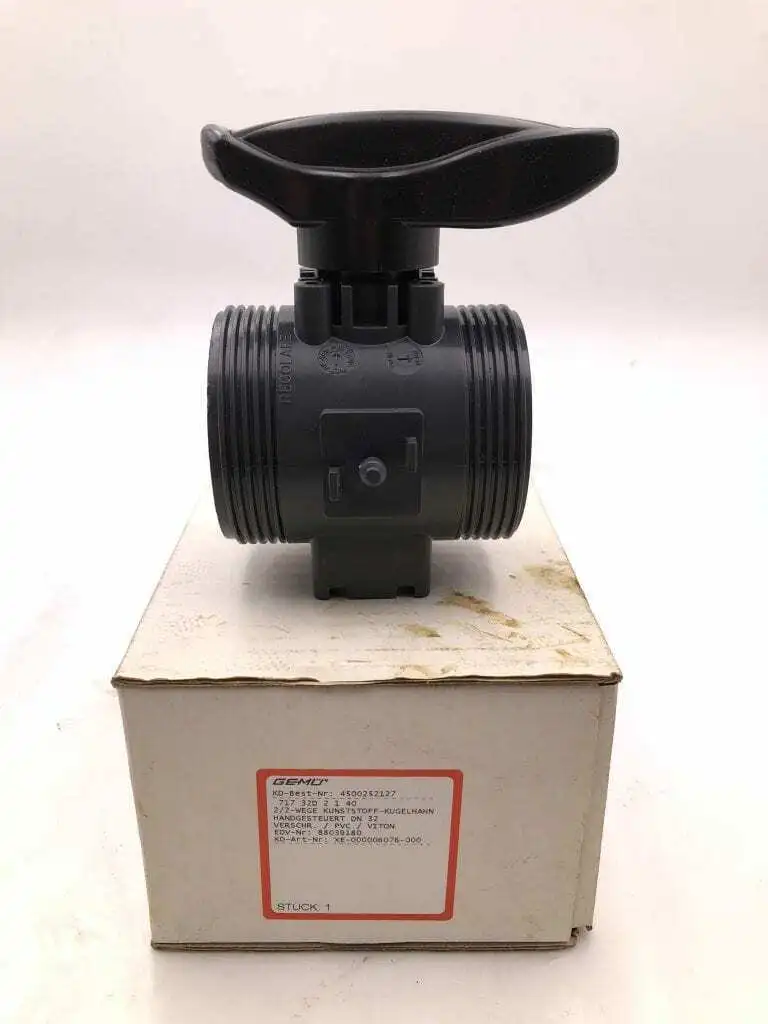 GEMÜ 717-32D-2-1-40 Dual Block 1-1/4″ PVC Safe Blocked Union Ball Valve DN32 NIB
