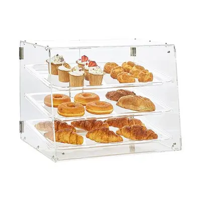 Pastry Display Case, 3-Tier Commercial Countertop Bakery Acrylic Display Case - 20.7" wide