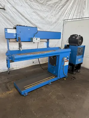 54" JETLINE MODEL #SWC-3A SEAM WELDER WITH SYNCROWAVE 250DX WELDER: YOBRO #23913