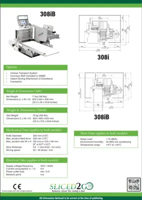 S.A.M. 308ib Fully Automatic Slicing Machine and Stacker