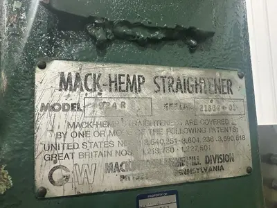 USED MACK-HEMP #924R ROTARY 6-ROLL TUBE & PIPE STRAIGHTENER (14624)