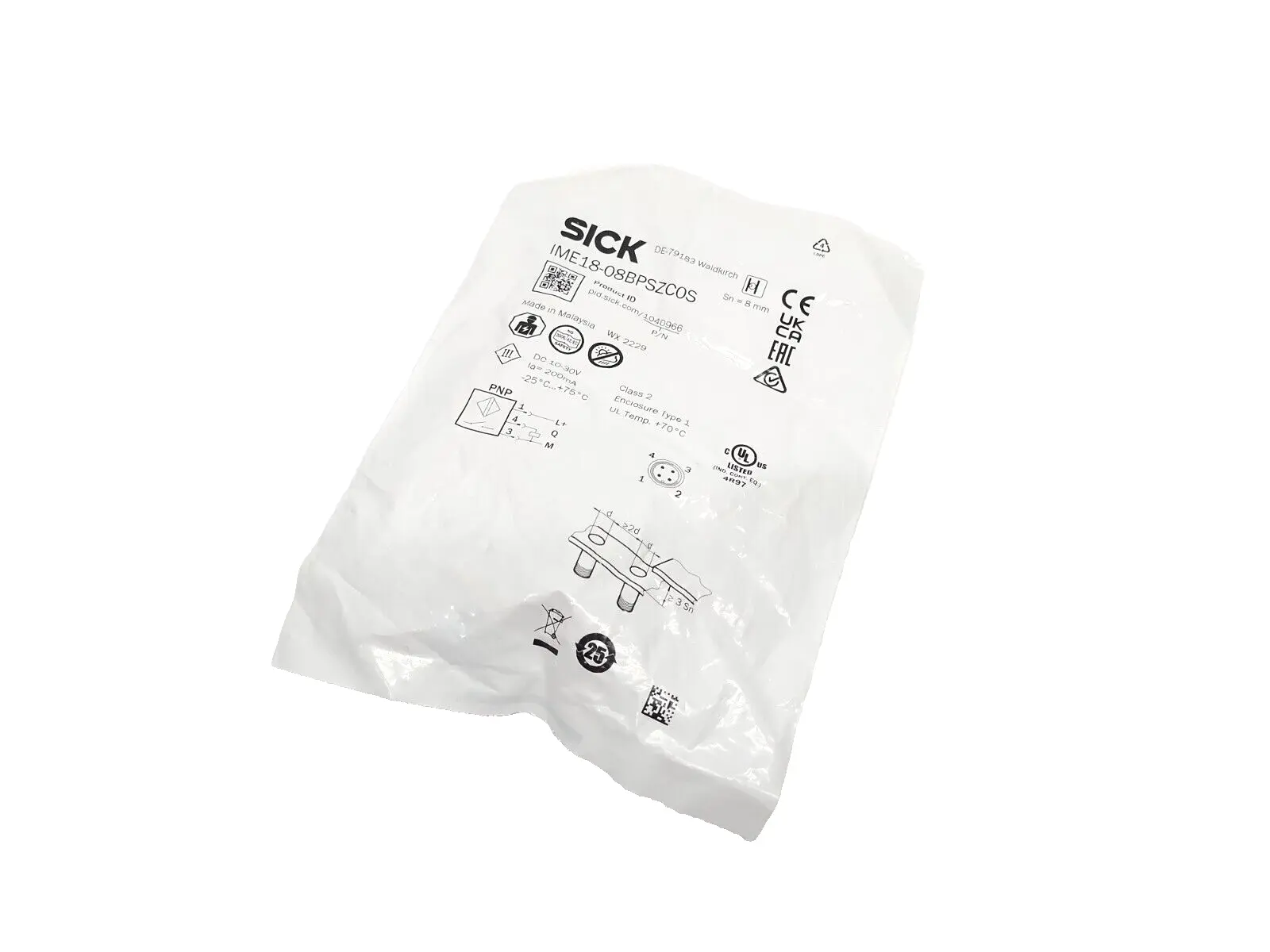 IME18-08BPSZC0S, 1040966 | Sick IME18-08BPSZC0S Inductive Proximity Sensor M18 x 1, Male M12 4-Pin, 1040966 - New