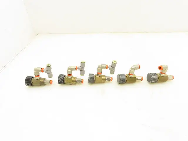 Adjustable Elbow Air Flow Control Needle Valve 2-2.5 Turn 1/8" Lot of 5
