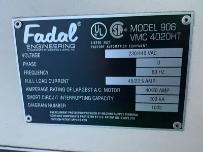 Used 2000 FADAL 9061S Vertical Machining Centers Ohio US | HGR 24 #1495311