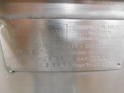 Used Hamilton NA Autoclaves, Reactors & Kettles Ohio US | Equipment Recovery Corp. #1331588