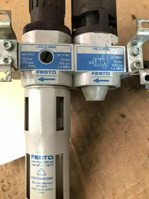 Festo LFR-D-MINI Filter Regulator w/ HE-D-MINI On/Off Valve 230PSI