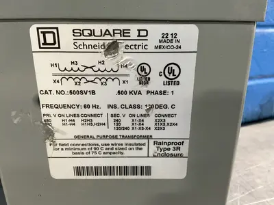 Used SQUARE D 500SV1B Distribution Transformers Ohio US | HGR 24 #1455334