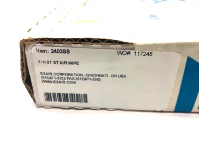 USED EXAIR STAINLESS STEEL 3" SUPER AIR WIPE