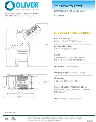 OLIVER _UNKNOWN_ Bread Slicer | Harvest Equipment and Fabrication Inc (3)