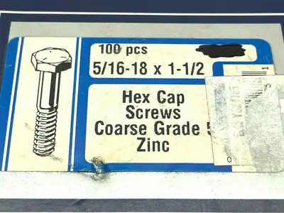 04483 | Midwest  Hex Head Cap Screws Grade 5 Zinc 5/16"-18 x 1-1/2" BOX OF 83 - New Other
