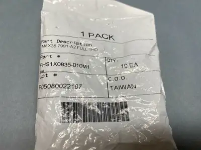 FHS1X0835-010M1 | M8X35 Flat Head Hex Drive Screw  7991-A2 Full Thread LOT OF 2 - New