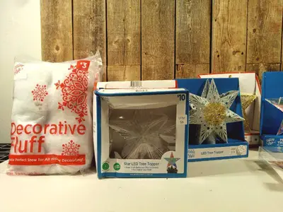 Lot of Christmas Star Tree Toppers