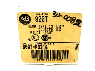NEW ALLEN BRADLEY 800T-PC316 PILOT LIGHT SERIES N 800TPC316