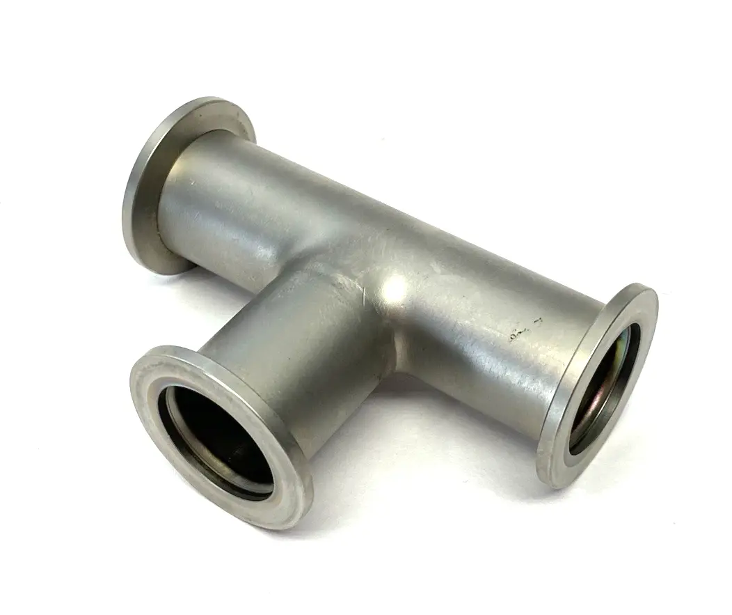 USED AGILENT STAINLESS STEEL TEE FITTING, NW25, 1.97 INCH CLEARANCE