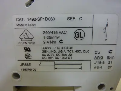 USED ALLEN BRADLEY 1492-SP1D030 SER C