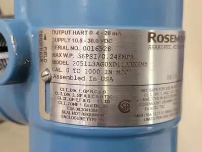 USED ROSEMOUNT 2051L3AG0XD11AAK6M5