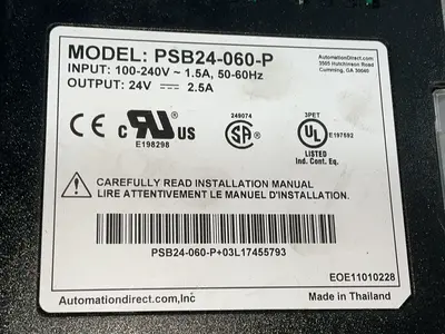 Used AUTOMATION DIRECT PSB24060P DIN Rail Power Supplies Ohio US | HGR 24 #1474986
