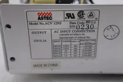 NEW OPEN BOX Astec ACV 12N5 Power Supply STOCK 3760-A