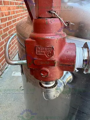 USED PRECISION STAINLESS 500 LITER STAINLESS STEEL JACKETED REACTOR  W/ 0.5 HP MIXER