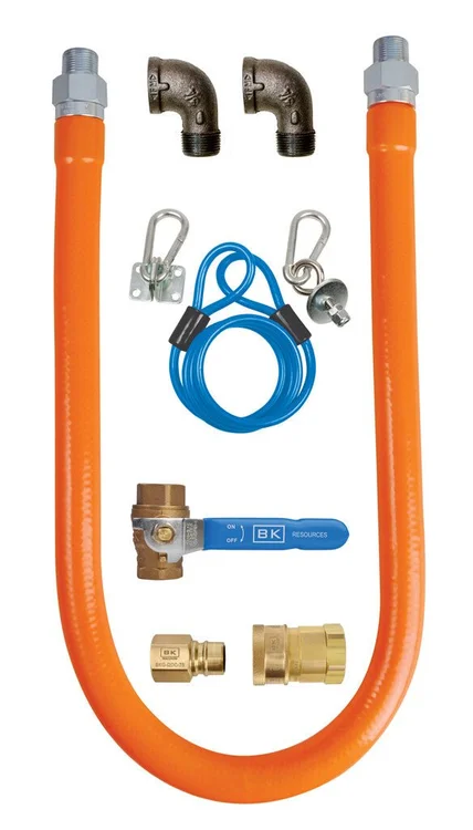 New | in-Stock BK-Resources BK-Resources BKG-GHC-7548-SCK3 - 3/4" X 48" GAS HOSE CONNECTOR KIT #3 Plumbing Equipment Illinois US | Falcon Restaurant Supply #1375067