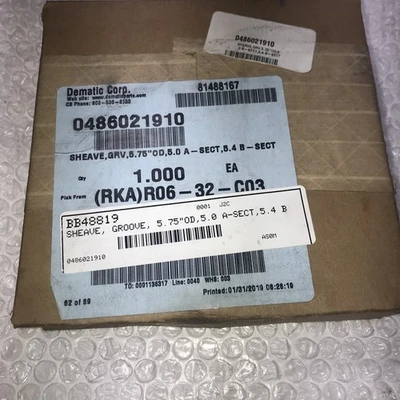 NEW Dodge 5.75” OD, 5.0 A-Sect,5.4 B