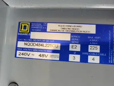 Used SQUARE D NQOD484L225CU Switchgears British Columbia CA | Lenmark #1435078