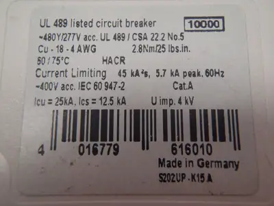 Used ABB Miniature Circuit Breaker Circuit Breakers Michigan US | Maverick Industrial Sales #1394524
