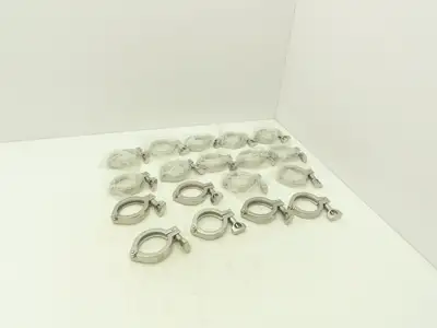 TL China 2" Steel Bolted Sanitary Clamp 304SS 2" Pipe Flange Dia 2.5" Lot of 18