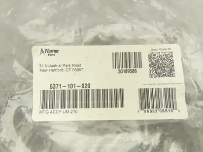 Warner Electric 5371-101-020 Mounting Accessory Ring Bolts Not Included