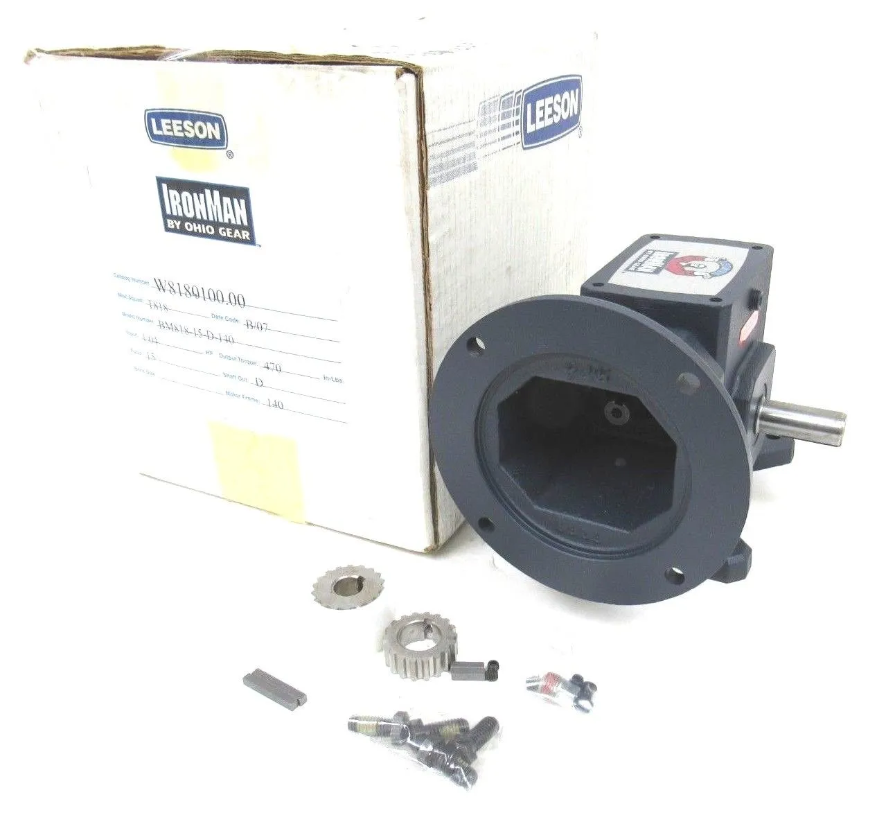 NEW OHIO GEAR W8180100.00 GEAR REDUCER RATIO 15:1 BM818-15-D-140 W818010000