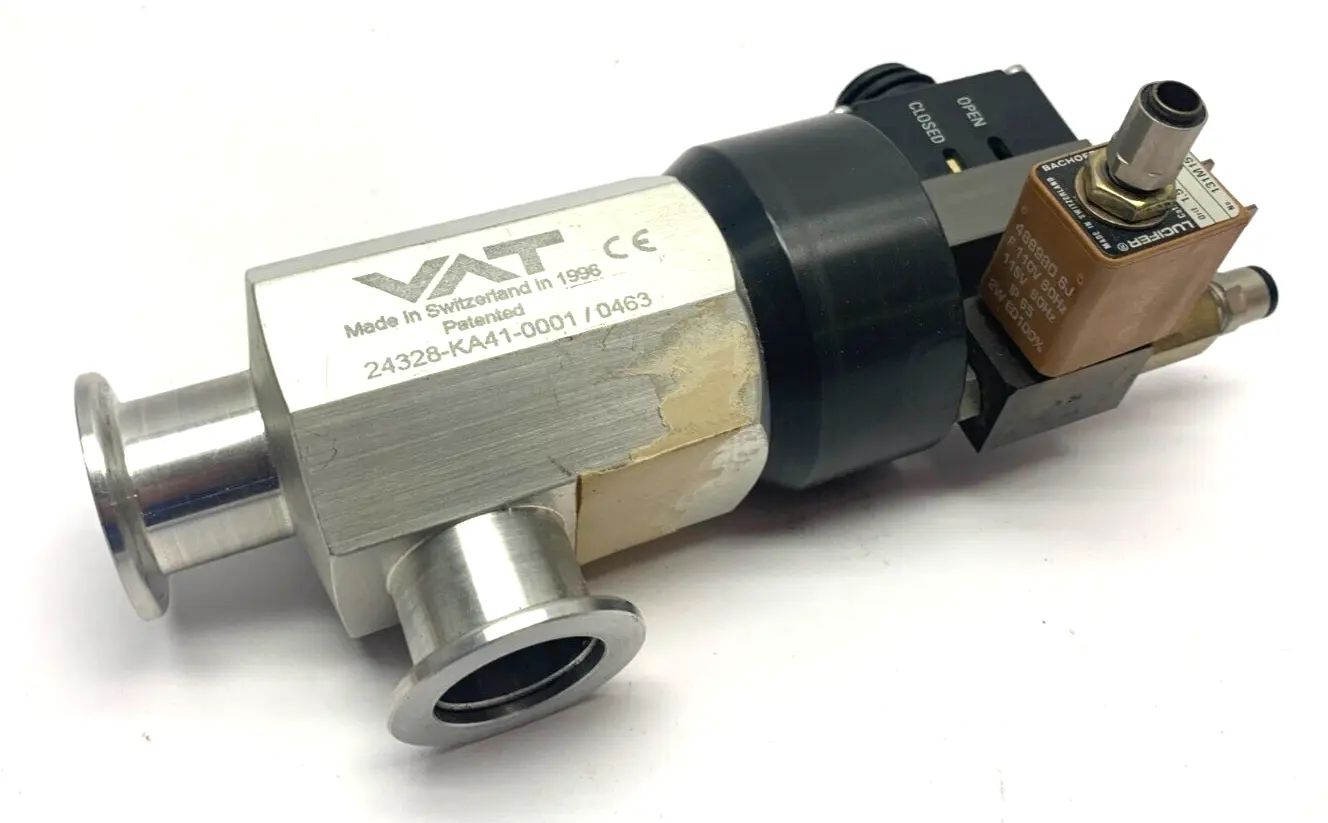 24328-KA41-0001/0463 | VAT  Vacuum Angle Valve w/ Lucifer 131M15 Solenoid Valve - Used