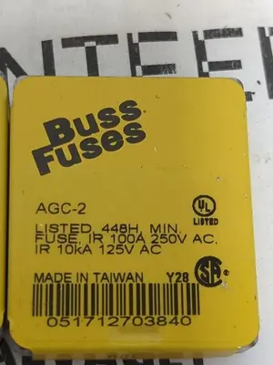 New | in-Stock COOPER BUSSMANN AGC-2 Miscellaneous Equipment (Electrical & Power) Ohio US | Surplus Asset Holdings #1237988