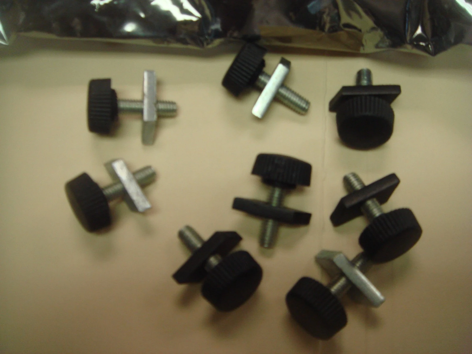 New Black Steel Thumb Screws w/Plastic Heads (QTY 8)