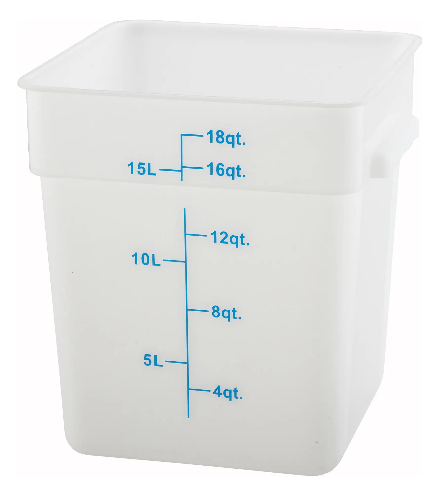 18qt Square Storage Container, Translucent, PP (12 Each)