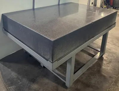48" x 72" Granite Surface Plate, Black, 10" Thick, Stand