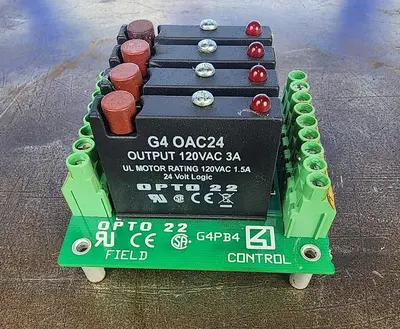 Opto 22 G4PB4 Field Control I/O Mounting Rack w/ 4x G4 OAC24 Modules
