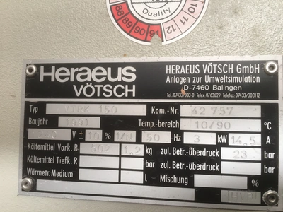 150L Heraeus-Votsch Climatic VTRK 150