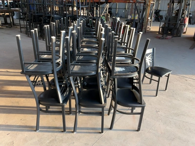 Used LOT OF (43) MODESTO METAL CHAIRS WITH PADDED SEATS Restaurant Front of House Furnishings Michigan US | Miedema Asset Management Group #1761572