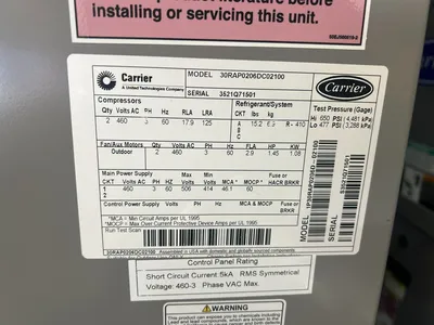 2021 CARRIER 30RAP0206DC05F00 CHILLERS | Machinery Network (7)