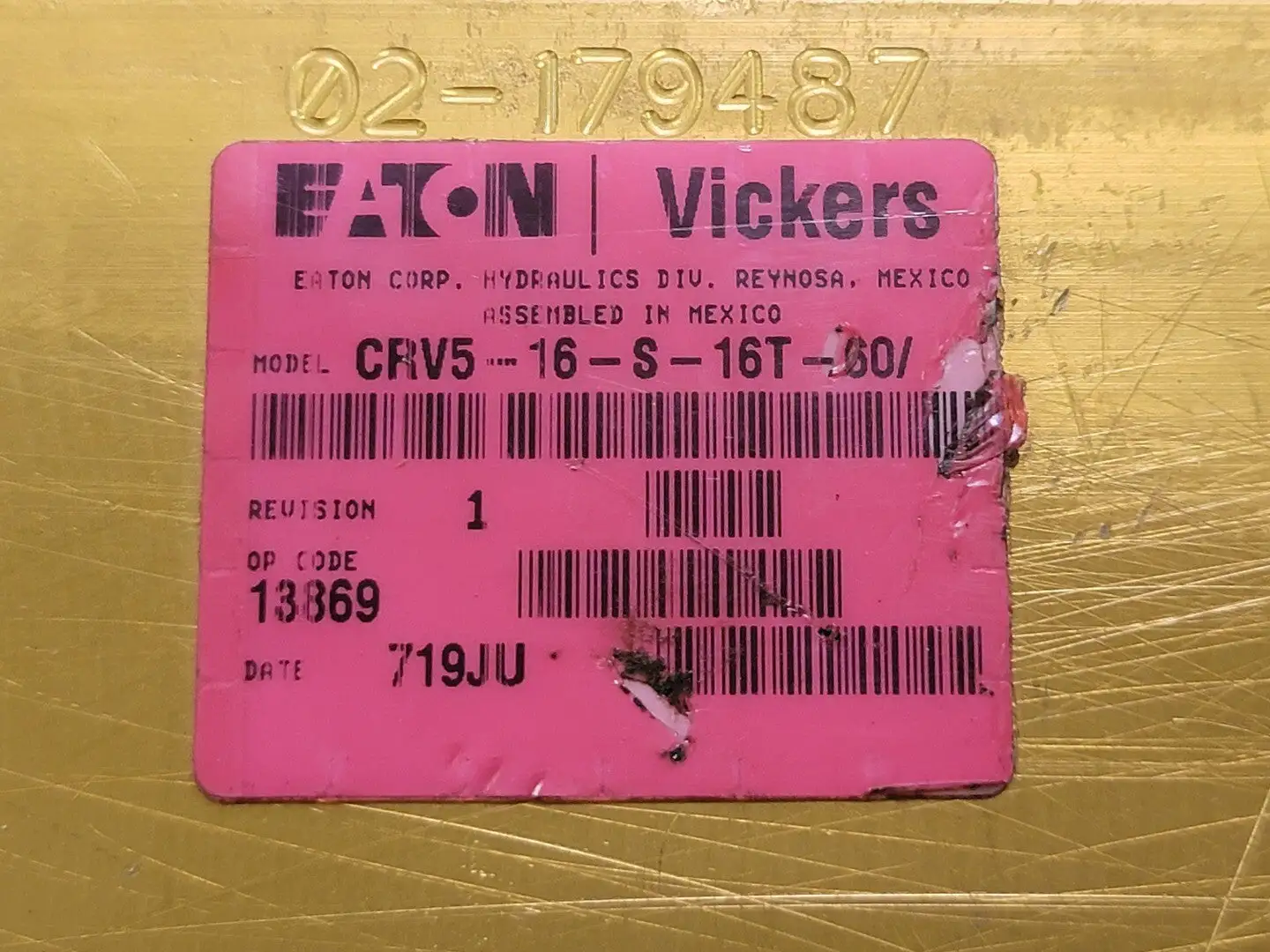 New | in-Stock VICKERS CRV5-16-S-16T-60 Parts (Hydraulics and Pneumatics) British Columbia CA | Lenmark #265150