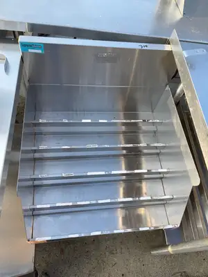 Used Supreme Metal Used 24" Supreme Metal Stainless Steel Bottle Rack - SS222 Racks/Shelving Illinois US | Falcon Restaurant Supply #1376001