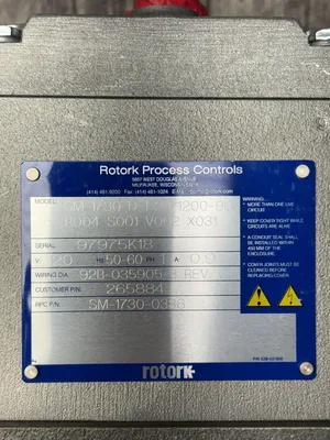 ROTORK PROCESS CONTROLS SM-1730-D-1-24/1200-90 R004 S001 V002 X031 Rotary Actuators | ESS Industrial Equipment Sales (12)
