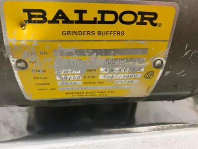 5910-340 Baldor Dual Spindle 1-1/2 HP Buffing Polishing Machine with Dust Collector System