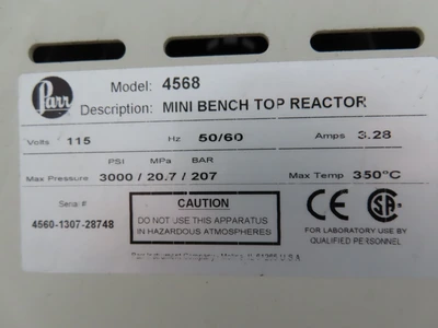 Parr Instrument Co. High Pressure Mini Lab Reactor