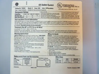 USED GENERAL ELECTRIC / GE TG4322