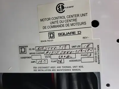 USED SQUARE D MODEL 6