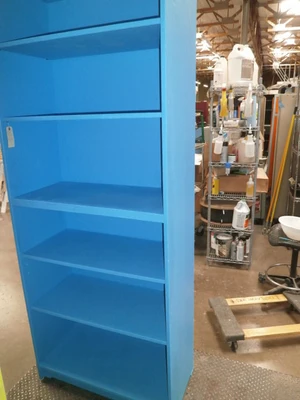 6 shelf-4 removable shelves   Custom blue Design Storage Unit, 34"x16"x 83"