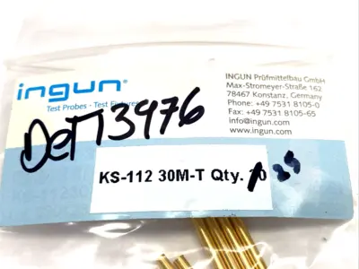KS-11230M-T, KS-112 30 M-T | Ingun KS-112 30 M-T Test Probe Receptacle A, Gold Plated, KS-11230M-T LOT OF 25 - New Other